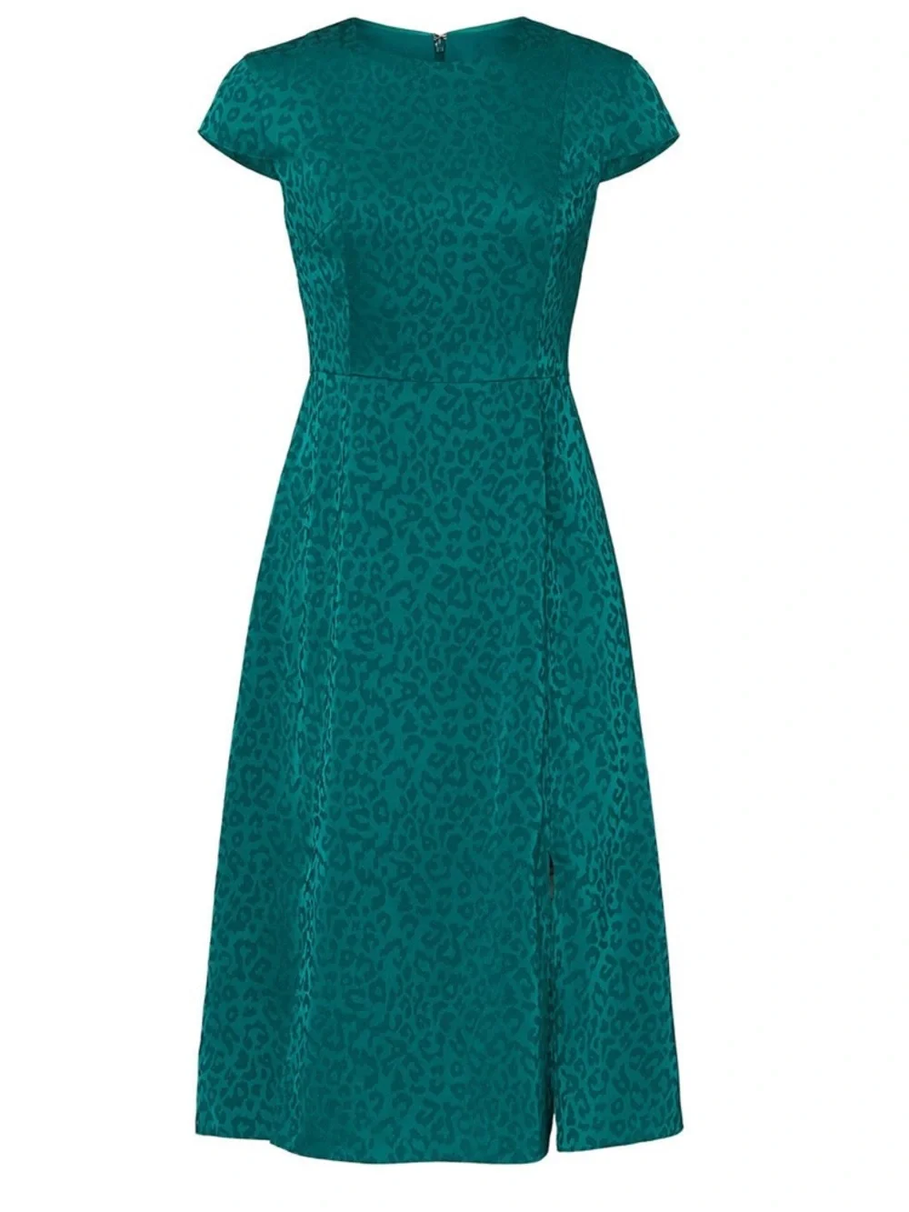 NEW Ted Baker Bellana Emerald Jaquard Leopard Dress TB Size 1 US Womenβs Size 4 - Picture 5 of 15